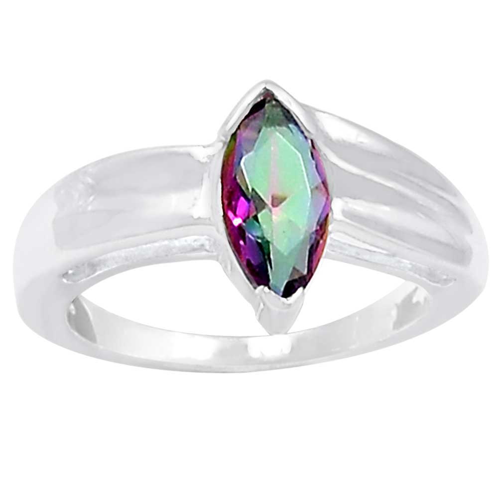 925 Sterling Silver Handmade Rings In Mystic Topaz Gemstone Jewelry 925SR905