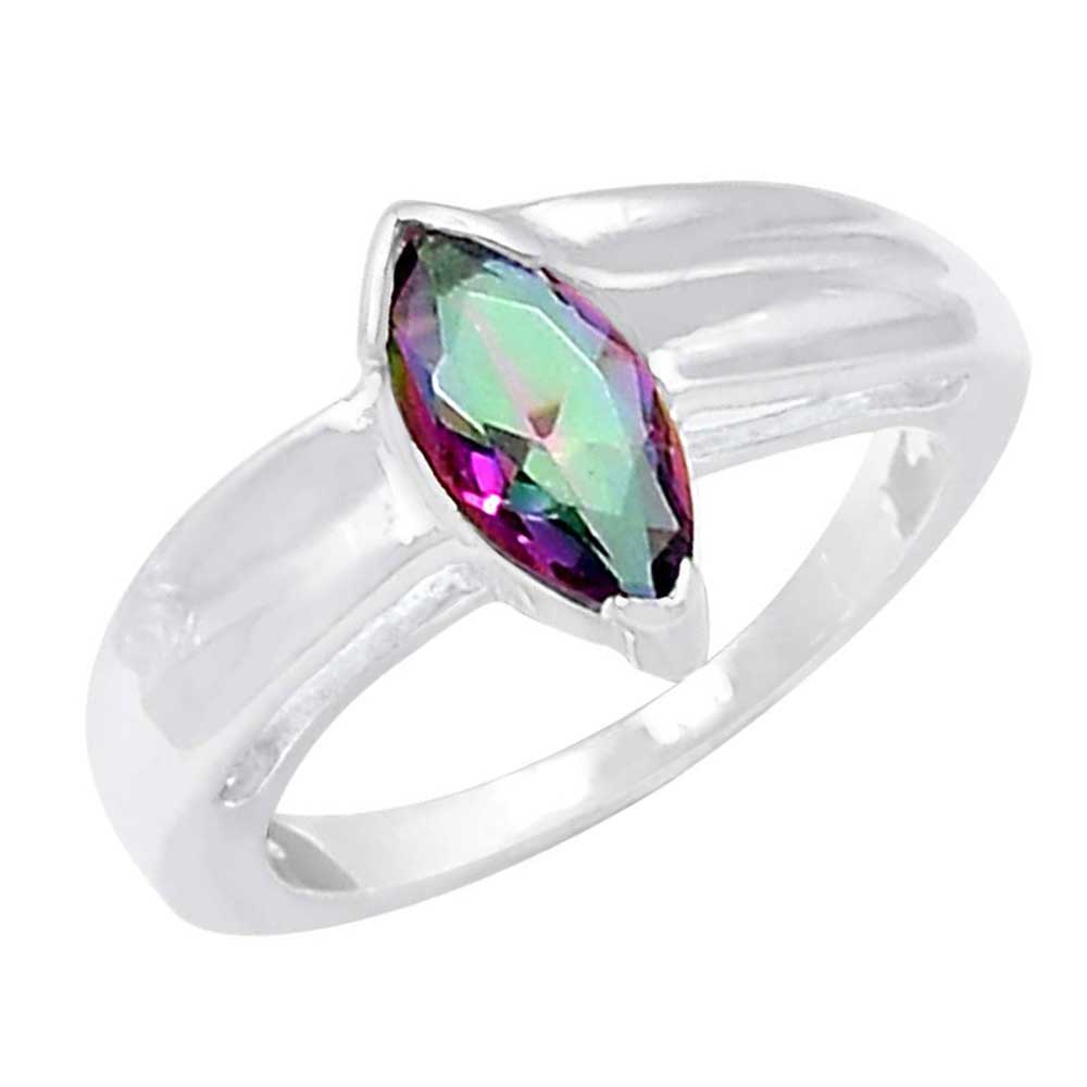 925 Sterling Silver Handmade Rings In Mystic Topaz Gemstone Jewelry 925SR905_0