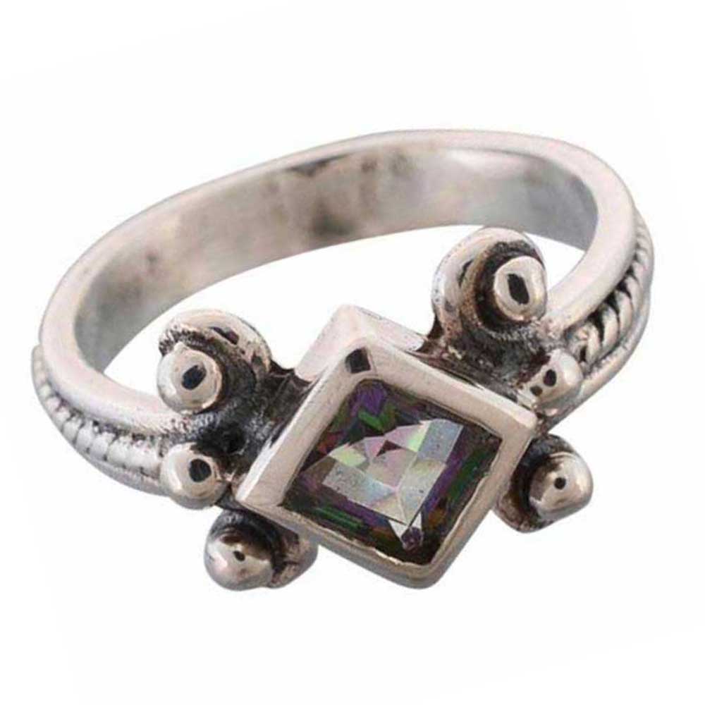 925 Sterling Silver Handmade Rings In Mystic Topaz Gemstone Jewelry 925SR984_1