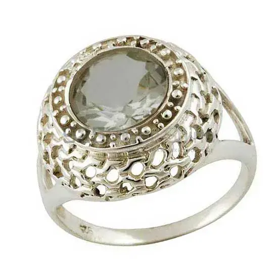 925 Sterling Silver Green Amethyst Gemstone Rings Jewelry 925SR3560_1