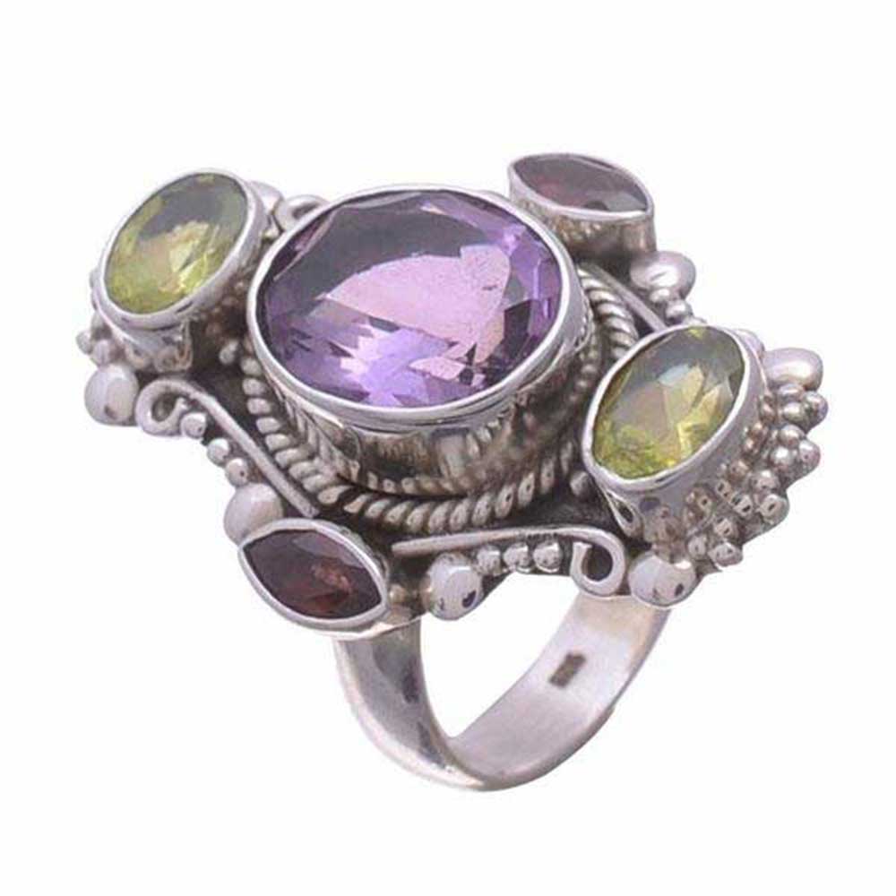 925 Sterling Silver Rings In Multi Cut Stone Gemstone Jewelry 925SR979_0