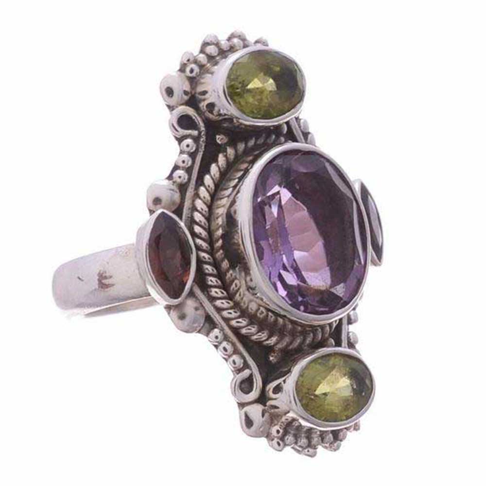 925 Sterling Silver Rings In Multi Cut Stone Gemstone Jewelry 925SR979_1
