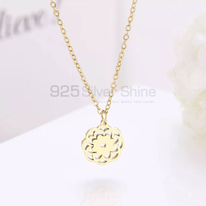 Design Flower 925 Silver Necklace Jewelry FWMN211_0