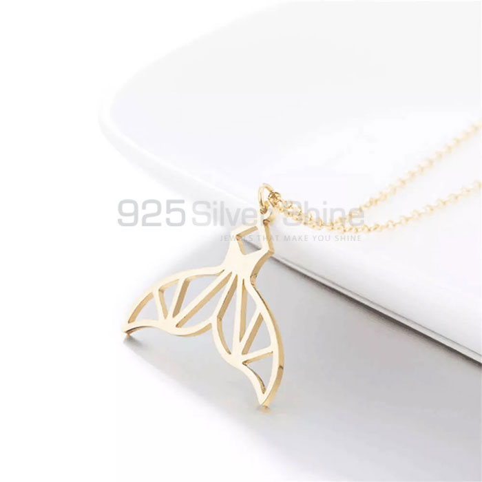 Whale Tail Necklace, Animal Minimalist Necklace In 925 Sterling Silver AMN157_0