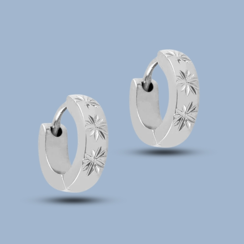 Whistles Textured 925 Sterling Silver Cartilage Hoop Earring 925She113_0