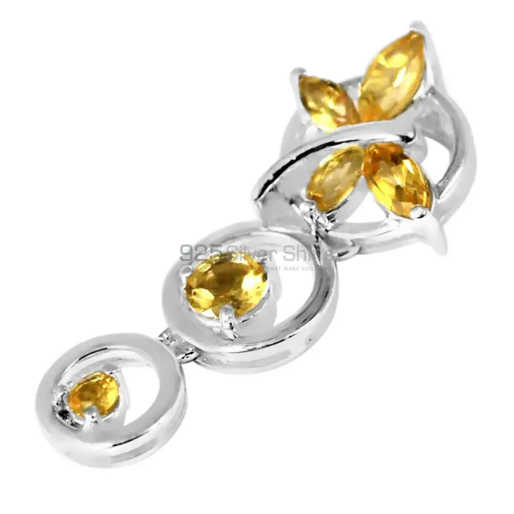 925 Solid Silver Pendants In Citrine Gemstone Jewelry 925SP240-5_1