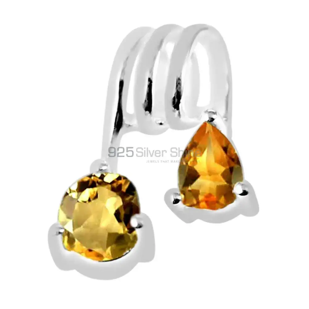 925 Solid Silver Pendants In Citrine Gemstone Jewelry 925SP264-4_1