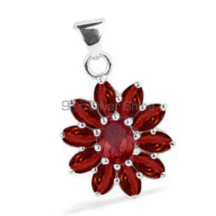 925 Solid Silver Pendants In Garnet Gemstone Jewelry 925SP1639_0