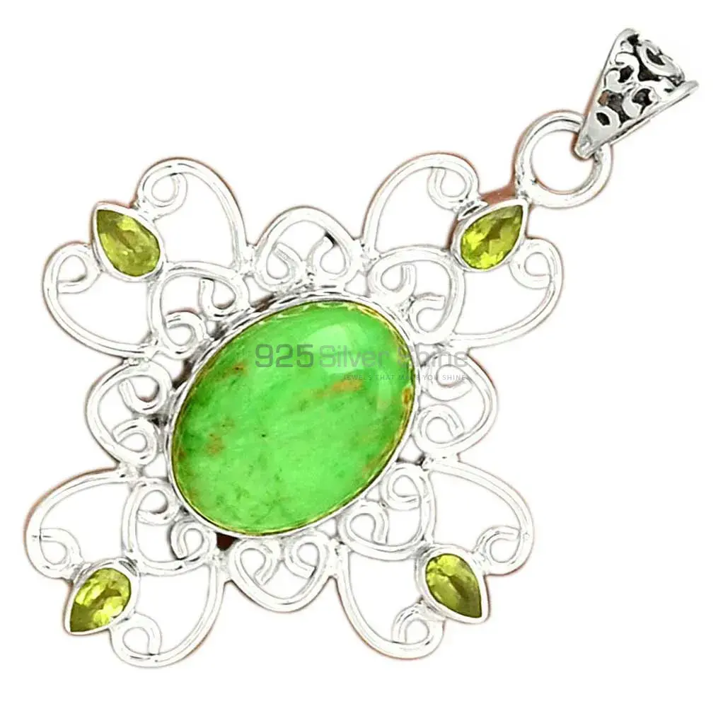 925 Solid Silver Pendants In Multi Gemstone Jewelry 925SP097-14_2