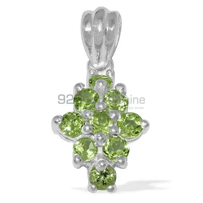 925 Solid Silver Pendants In Peridot Gemstone Jewelry 925SP1489_0