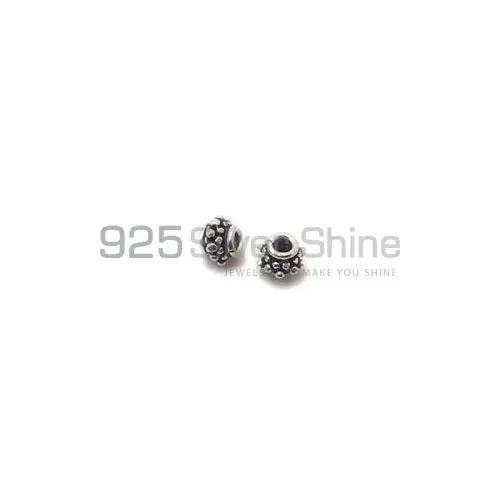 925 Sterling Silver 4.5x5.5mm Round Carved Beads. Sold Per Package of 10-925SCB108