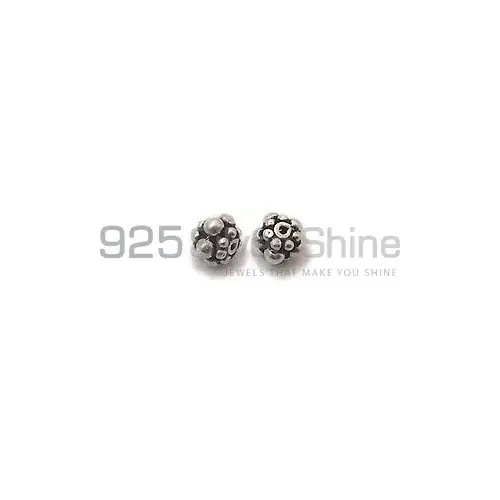 925 Sterling Silver 4.5x5.8mm Round Carved Beads. Sold Per Package of 10-925SCB103