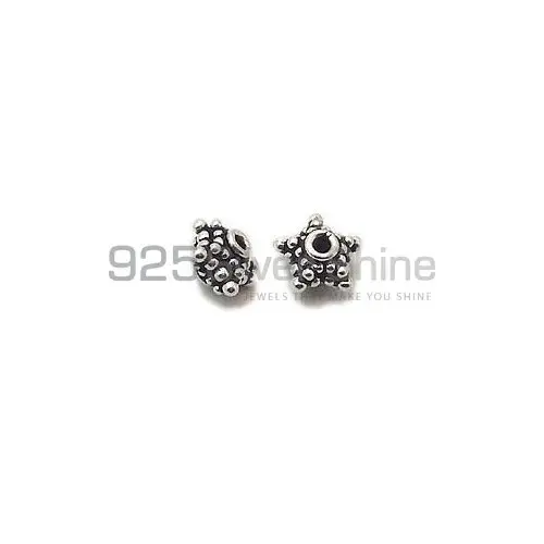 925 Sterling Silver 5.9x8.8mm Round Carved Beads. Sold Per Package of 10-925SCB110