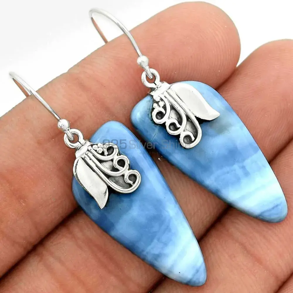 925 Sterling Silver Earrings In Natural Agate Gemstone 925SE2506_1