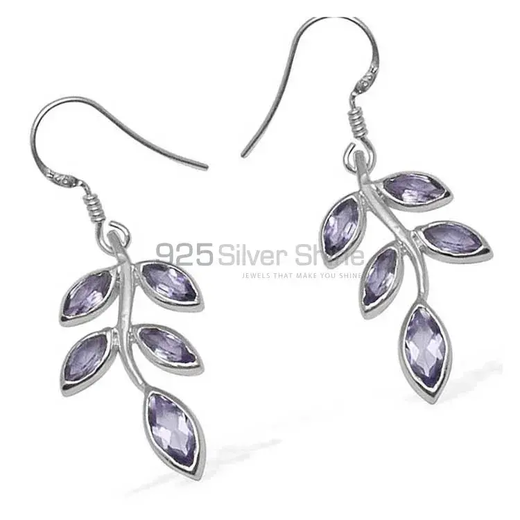 925 Sterling Silver Earrings In Natural Amethyst Gemstone 925SE712_1