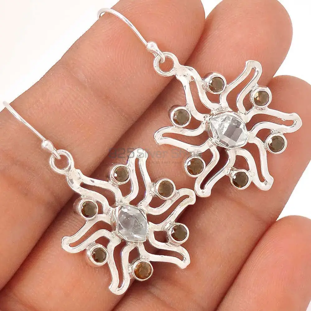 925 Sterling Silver Earrings In Natural Multi Gemstone 925SE2032_0