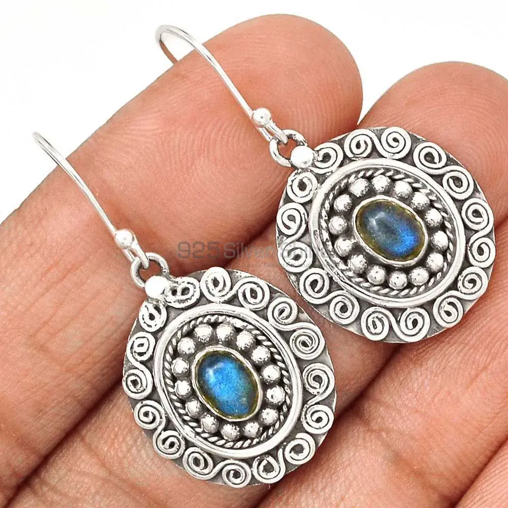 925 Sterling Silver Earrings In Semi Precious Labradorite Gemstone 925SE2983_1