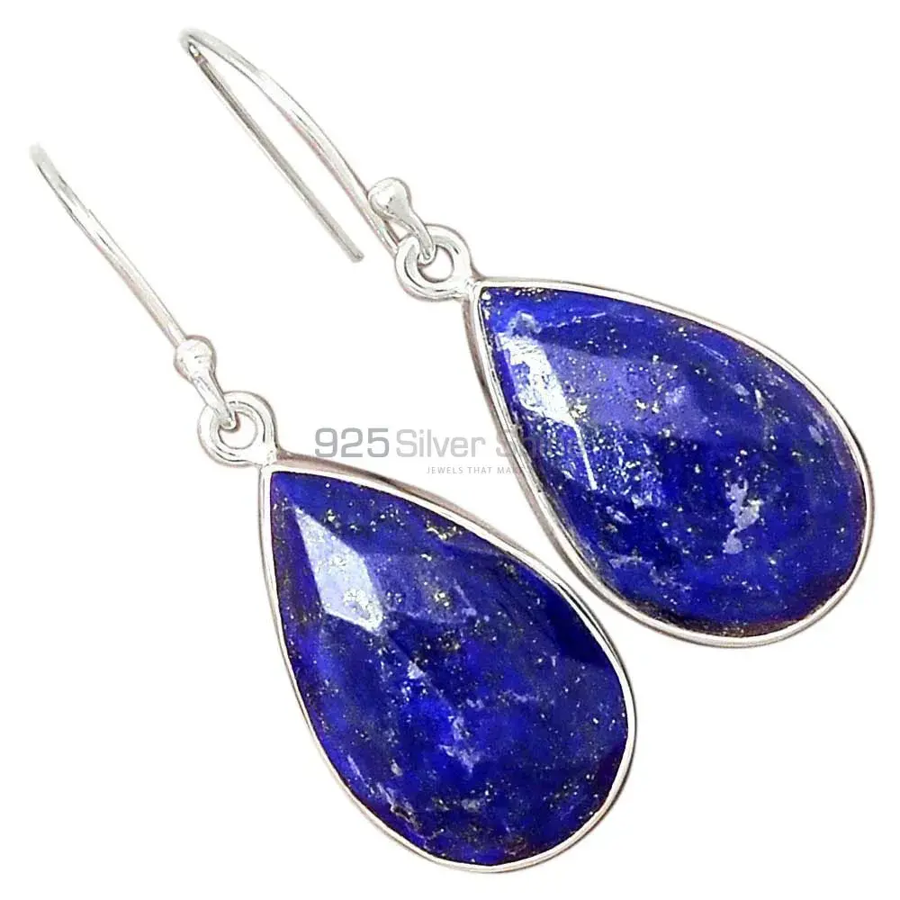925 Sterling Silver Earrings In Semi Precious Lapis Gemstone 925SE2270_2