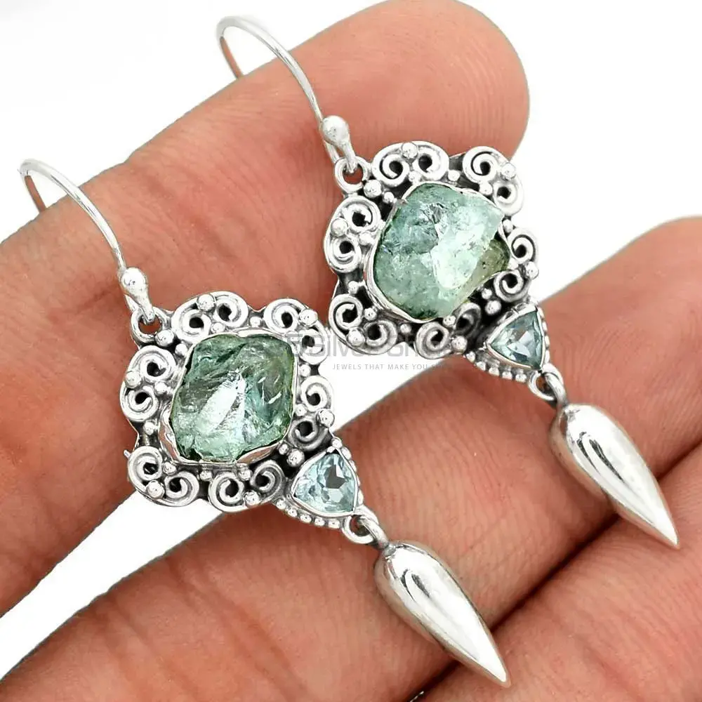 925 Sterling Silver Earrings In Semi Precious Multi Gemstone 925SE2428_1