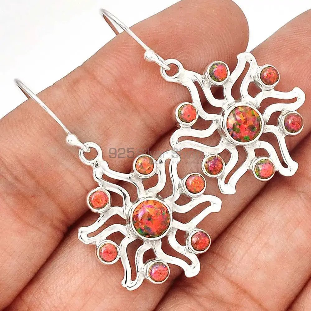 925 Sterling Silver Earrings In Semi Precious Opal Gemstone 925SE2033_0