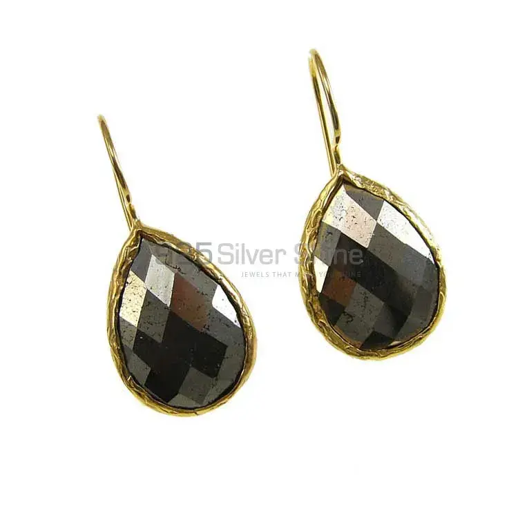 925 Sterling Silver Earrings In Semi Precious Pyrite Gemstone 925SE1932_1