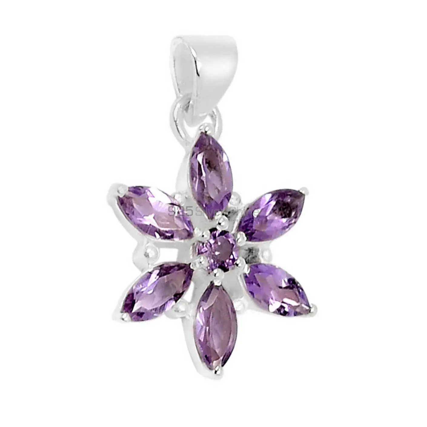 925 Sterling Silver Handmade Pendants In Amethyst Gemstone Jewelry 925SSP313-1_2