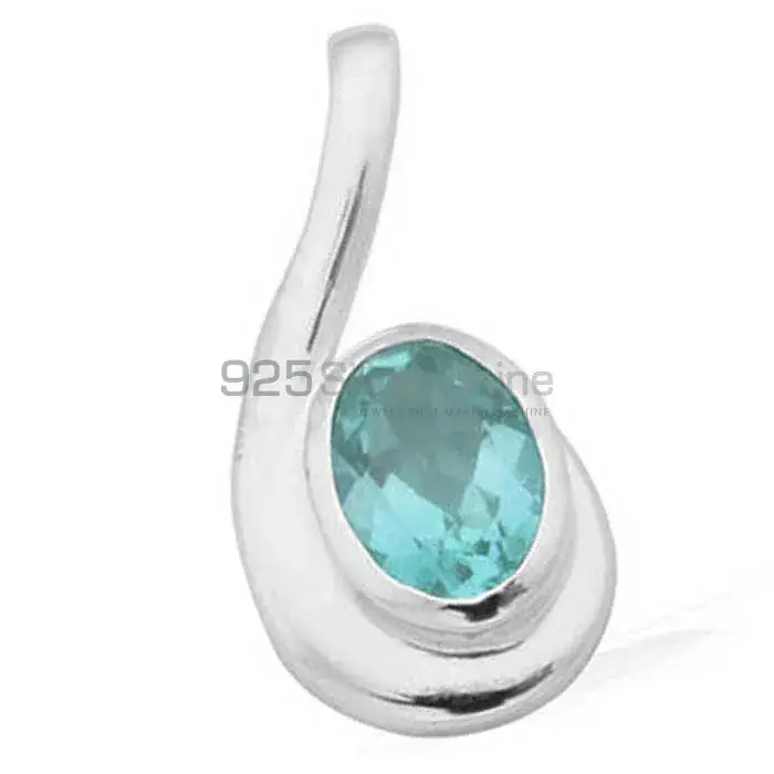 925 Sterling Silver Handmade Pendants In Blue Topaz Gemstone Jewelry 925SP1621_1