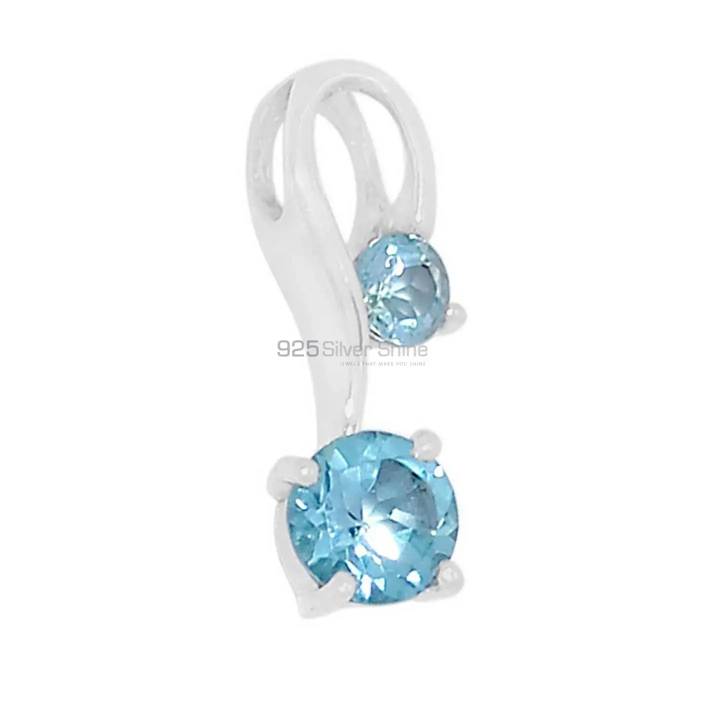 925 Sterling Silver Handmade Pendants In Blue Topaz Gemstone Jewelry 925SSP340-2_0