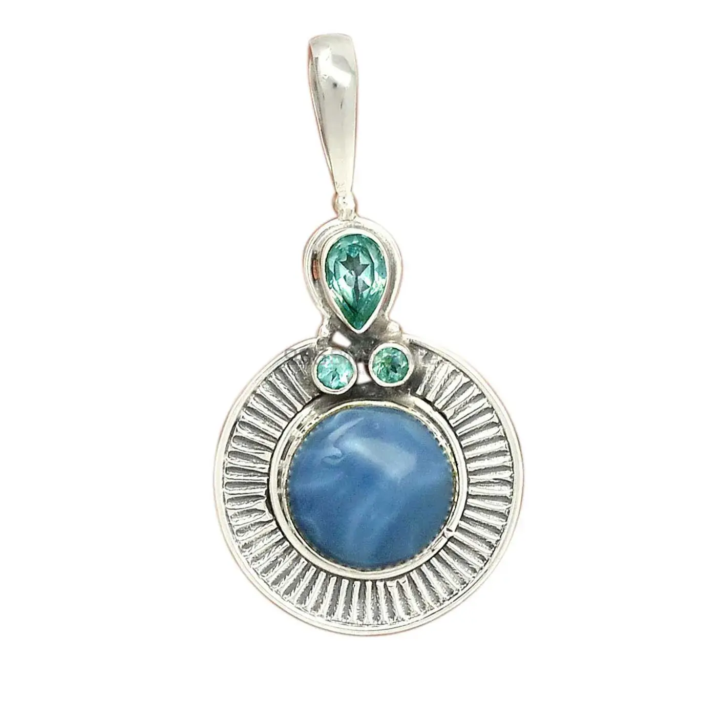 925 Sterling Silver Handmade Pendants In Multi Gemstone Jewelry 925SP62-2_3