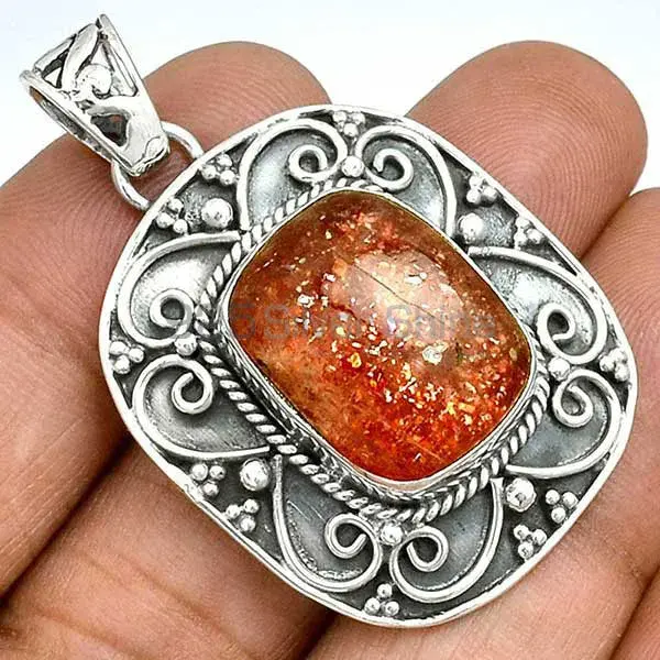 925 Sterling Silver Handmade Pendants In Strawberry Quartz Gemstone Jewelry 925SP46-2_1