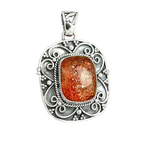 925 Sterling Silver Handmade Pendants In Strawberry Quartz Gemstone Jewelry 925SP46-2_2