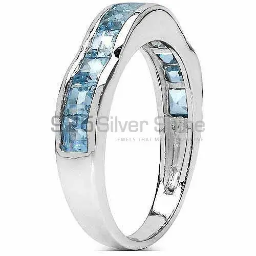 925 Sterling Silver Rings In Genuine Blue Topaz Gemstone 925SR3036_1