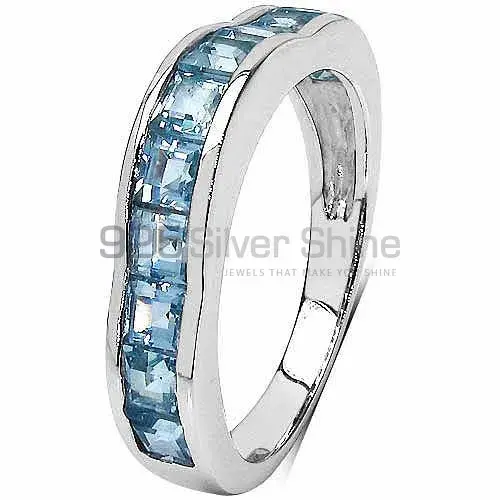 925 Sterling Silver Rings In Genuine Blue Topaz Gemstone 925SR3036_2
