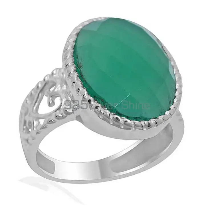 925 Sterling Silver Rings In Genuine Green Onyx Gemstone 925SR1921_1