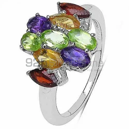925 Sterling Silver Rings In Genuine Multi Gemstone 925SR3367_2