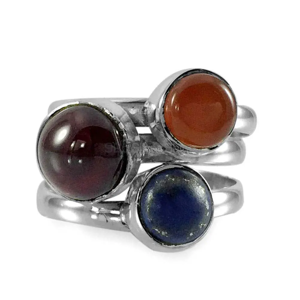 925 Sterling Silver Rings In Genuine Multi Gemstone 925SR3840_1