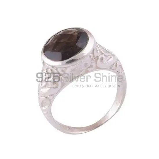 925 Sterling Silver Rings In Genuine Smoky Quartz Gemstone 925SR3955_1