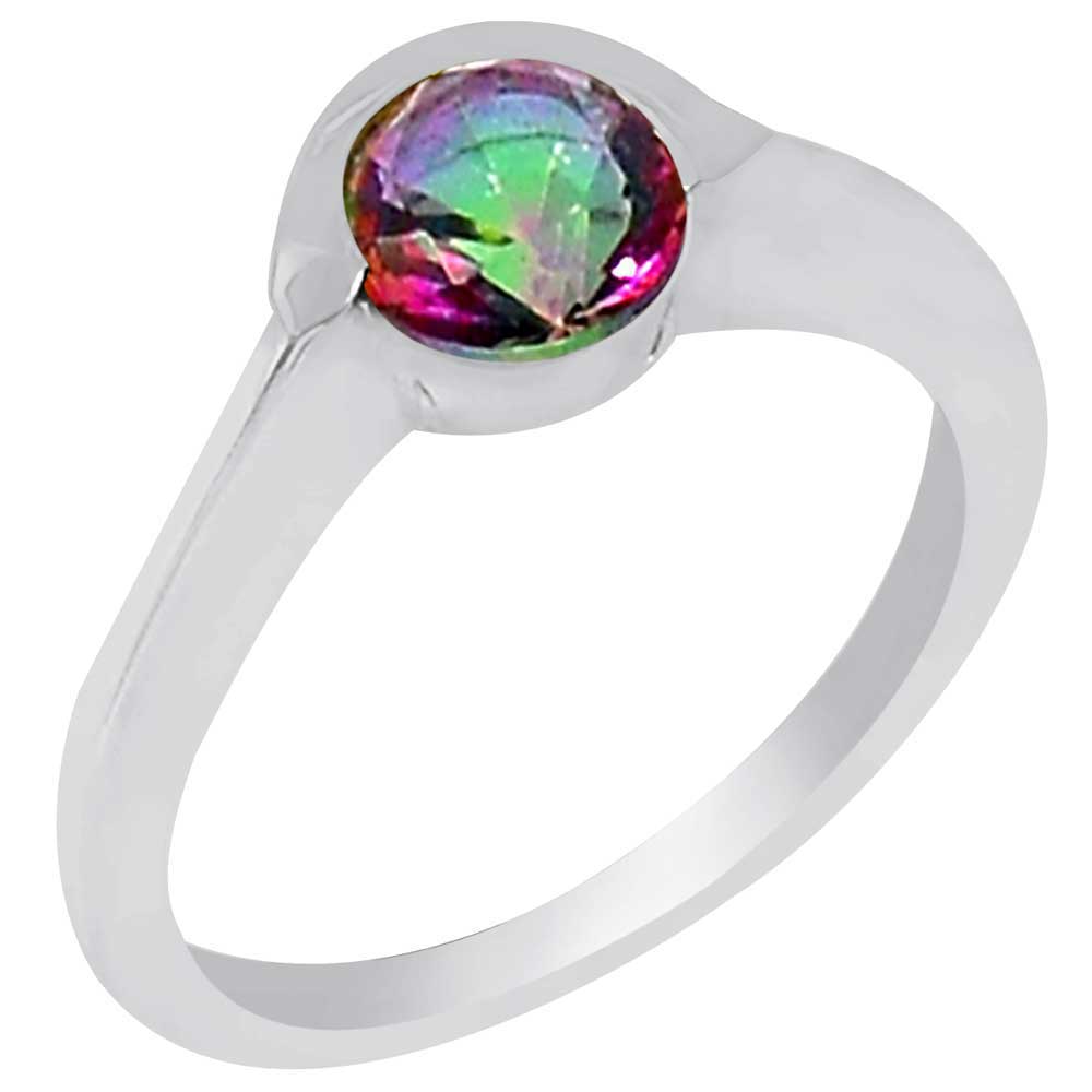 925 Sterling Silver Rings In Natural Mystic Topaz Gemstone 925SR932_0