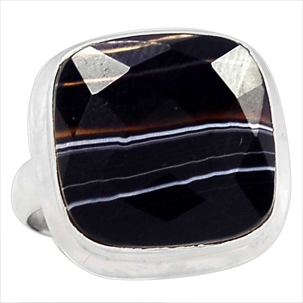 925 Sterling Silver Rings In Semi Precious Agate Gemstone 925SR1012_0
