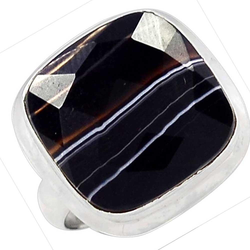 925 Sterling Silver Rings In Semi Precious Agate Gemstone 925SR1012_1