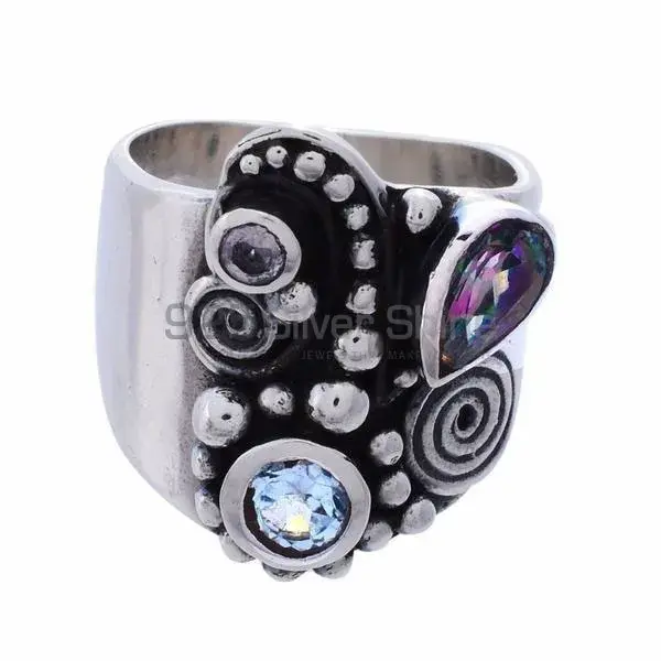 925 Sterling Silver Rings In Semi Precious Blue Topaz Gemstone 925SR3681_1