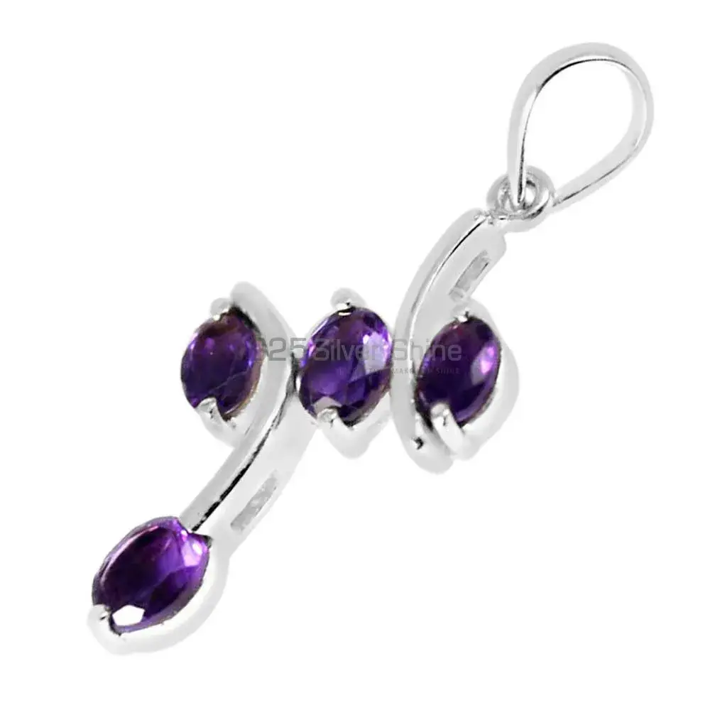 Amethyst Gemstone Handmade Pendants In Solid Sterling Silver Jewelry 925SP243-4_0