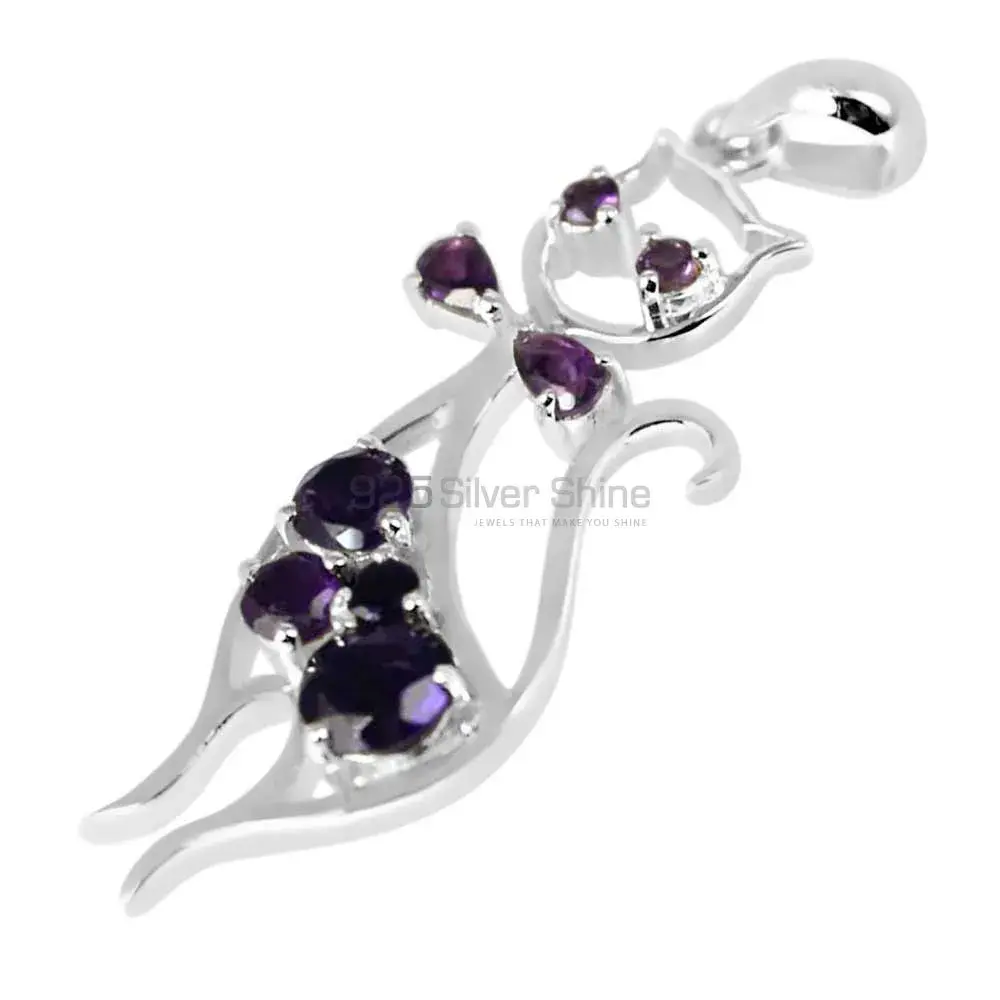 Amethyst Gemstone Pendants In Fine Sterling Silver Jewelry 925SP244-3_1
