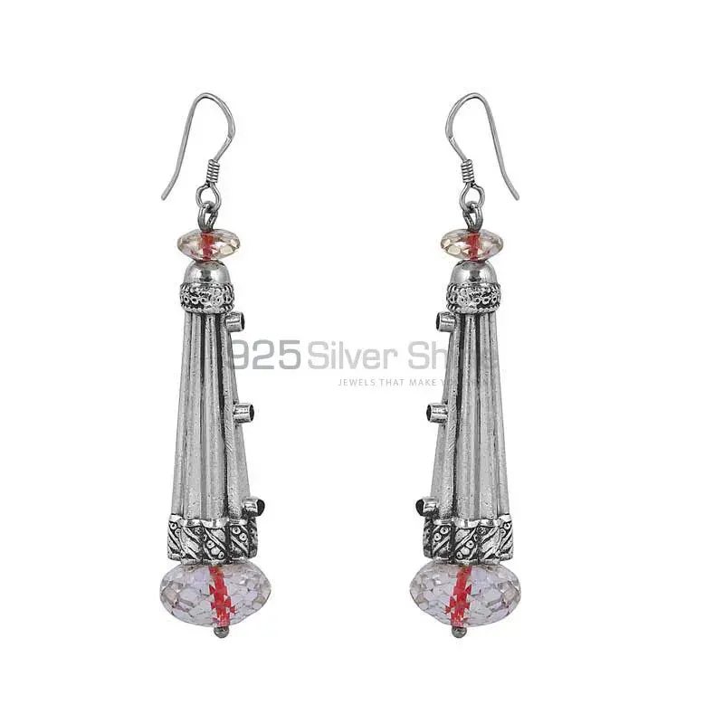 Beads Stone Dangle Earring In 925 Sterling Silver Jewelry 925SE145_1