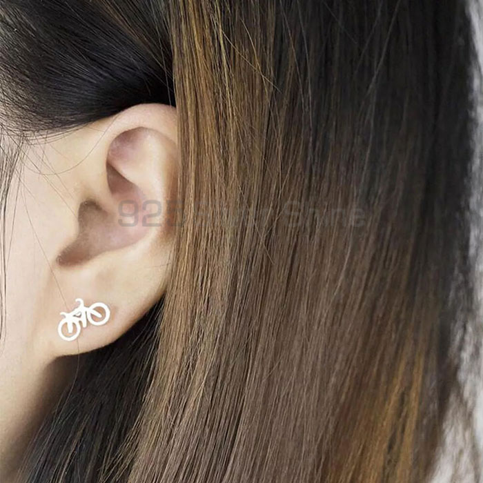 Bicycle Minimalist Stud Earring In 925 Sterling Silver BIME12_0