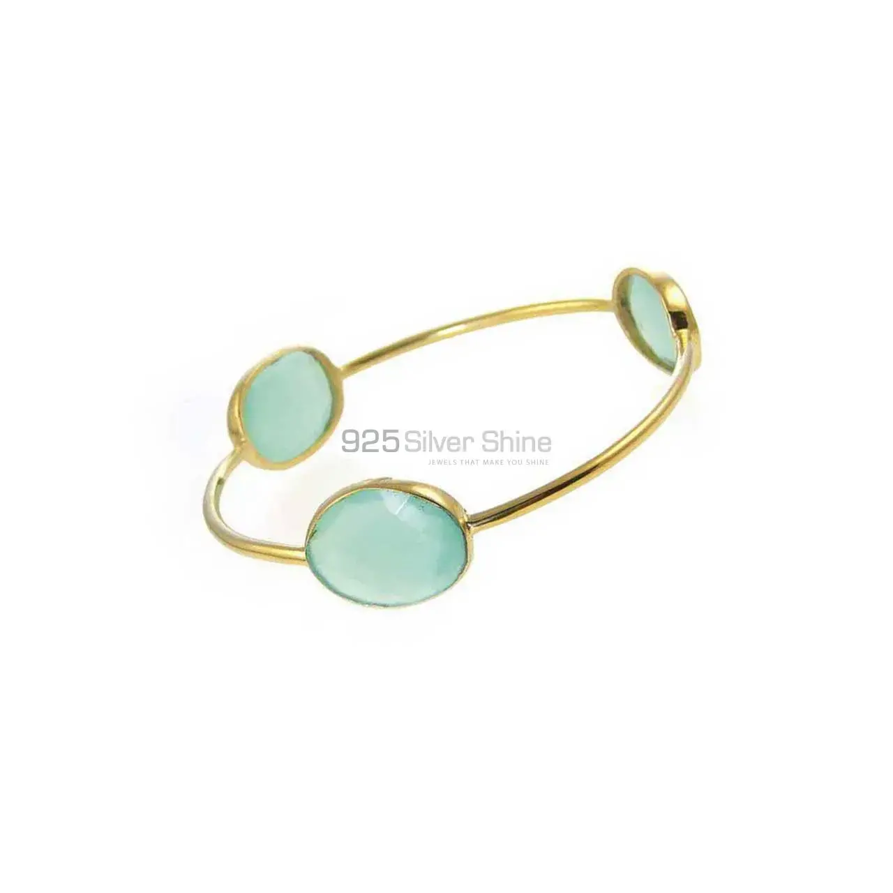 Chalcedony Gemstone Handmade Bracelet In Sterling Silver Jewelry 925SSB22_0