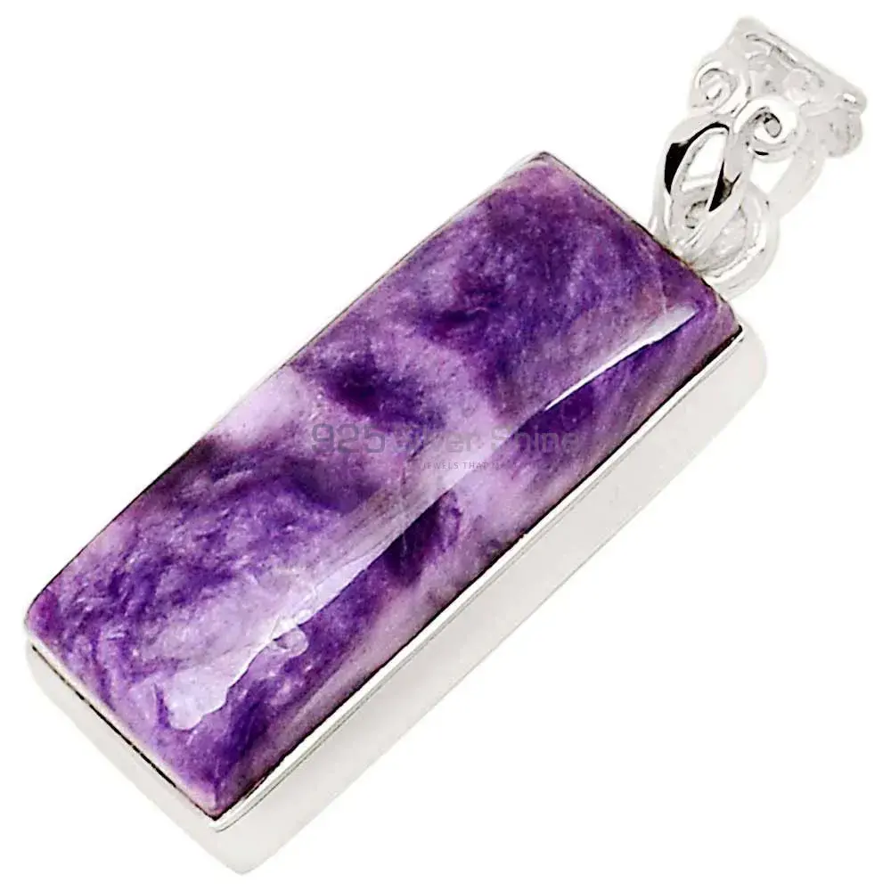 Charoite Gemstone Pendants In Fine Sterling Silver Jewelry 925SP183_2