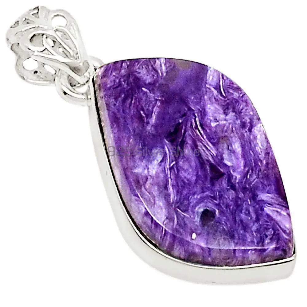 Charoite Gemstone Pendants In Fine Sterling Silver Jewelry 925SP183_4