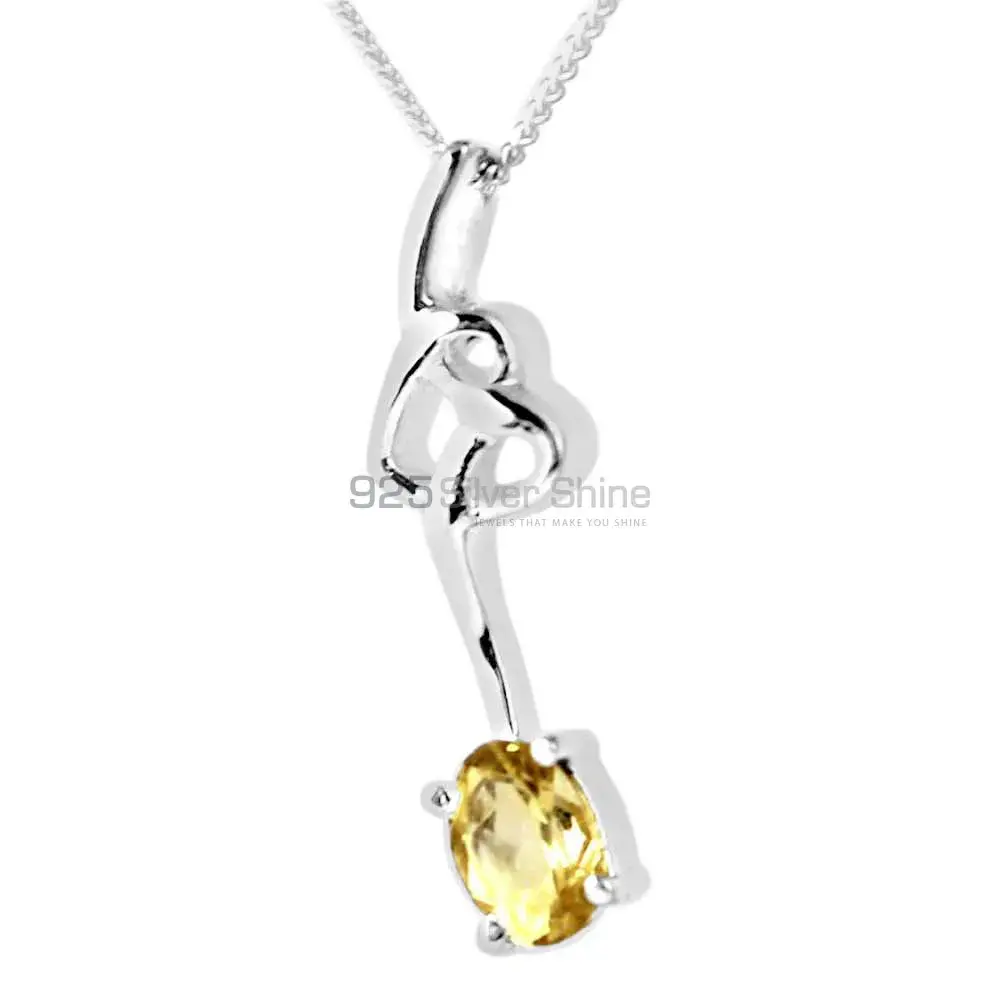 Citrine Gemstone Handmade Pendants In 925 Sterling Silver Jewelry 925SP225-6_0