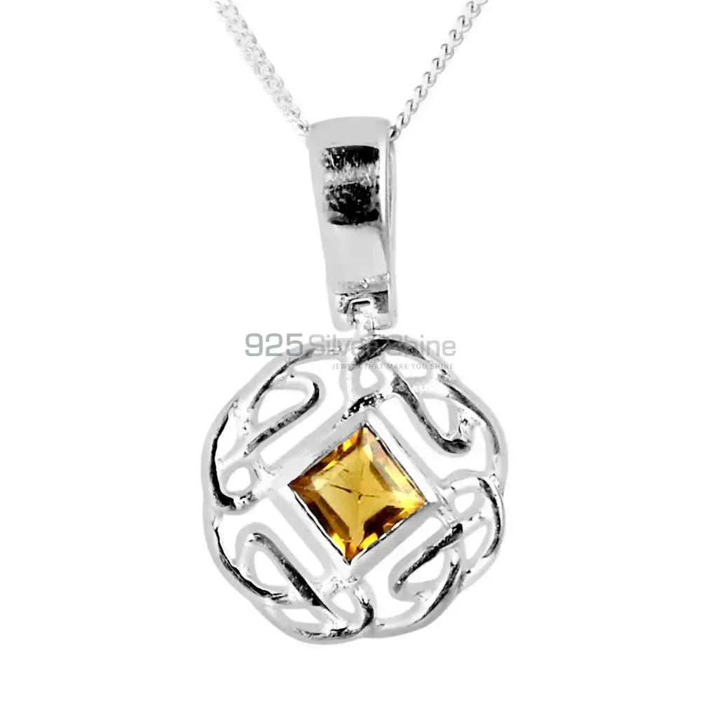 Citrine Gemstone Handmade Pendants In 925 Sterling Silver Jewelry 925SP257-4_0